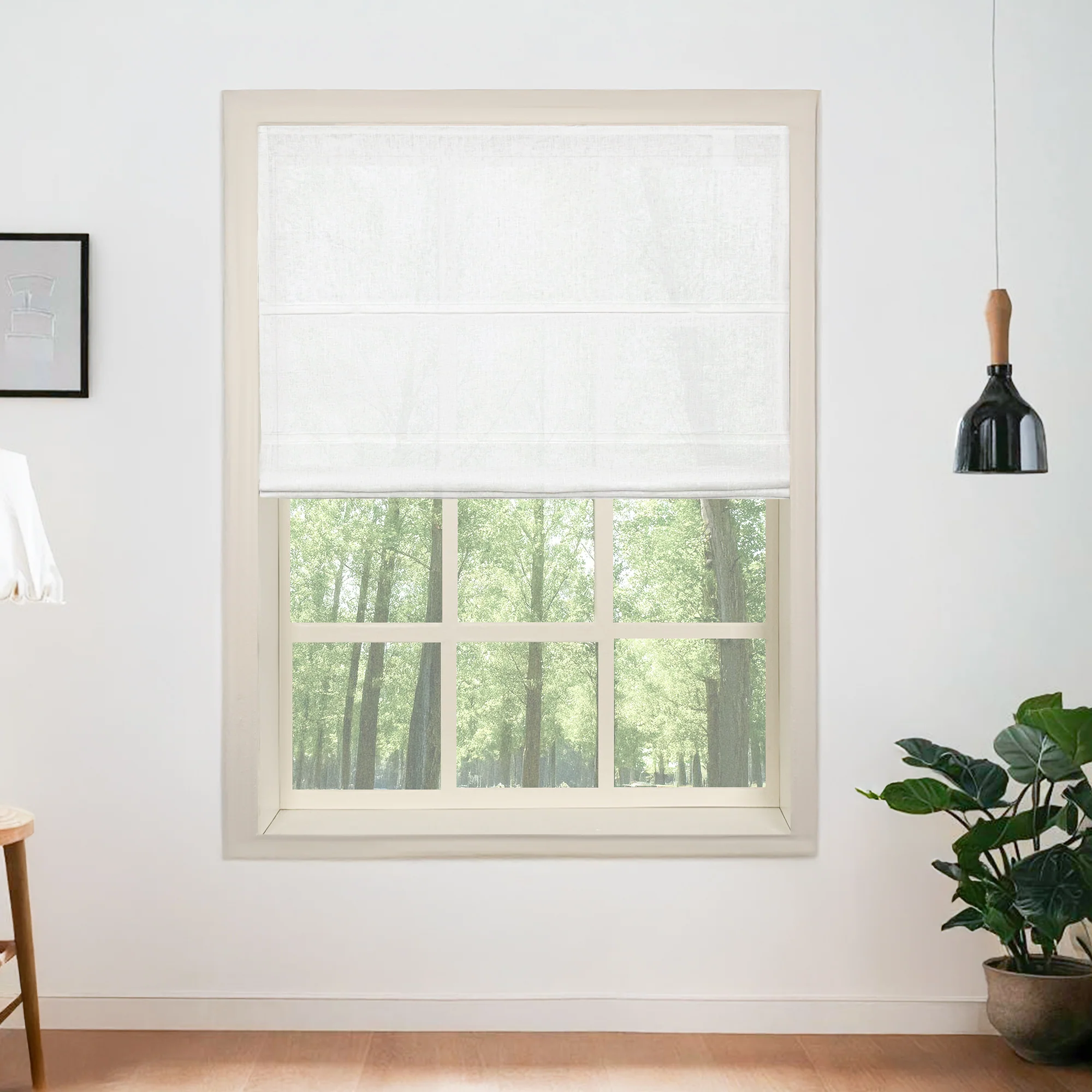 Belgian Flax Linen Roman Shades & Blinds - Image 11