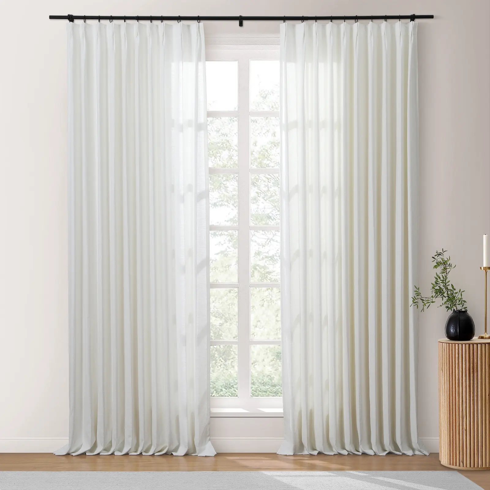 Bella Cotton Blend Curtains & Drapes Pleated - Image 15