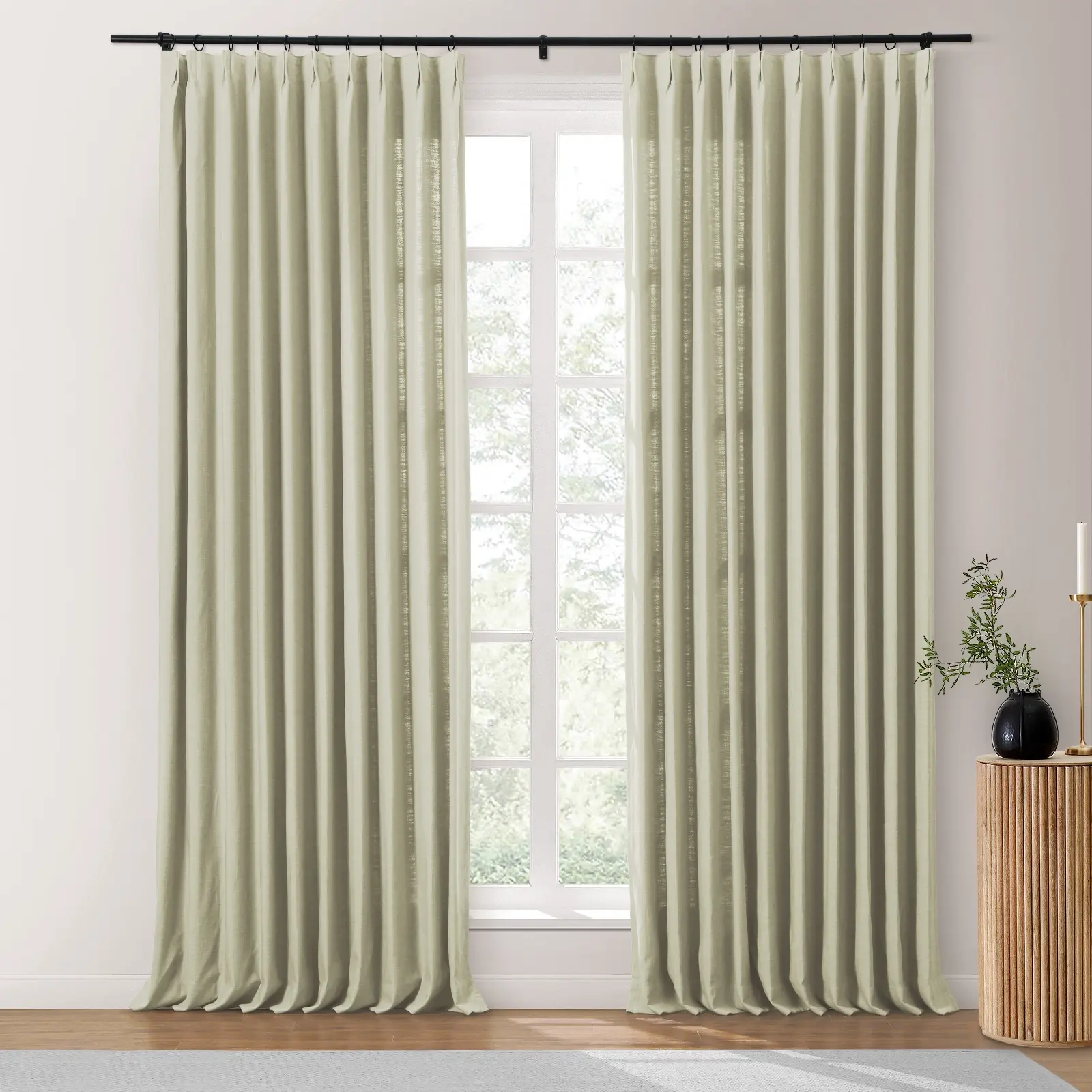 Bella Cotton Blend Curtains & Drapes Pleated - Image 19