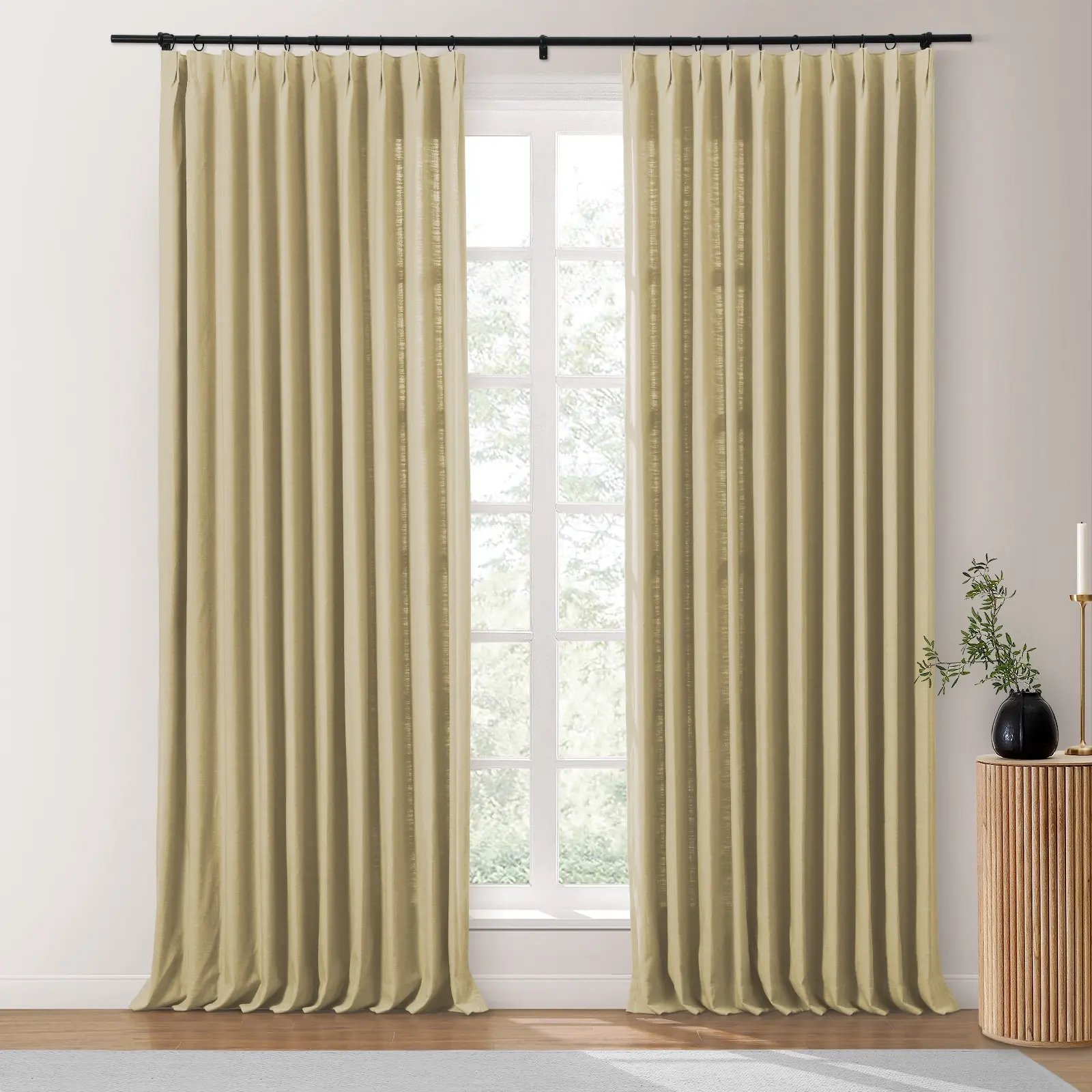 Bella Cotton Blend Curtains & Drapes Pleated - Image 38